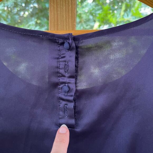 Dior Women's Navy/Purple 100% Silk Ruffled Mini Dress Size L - Picture 9 of 14